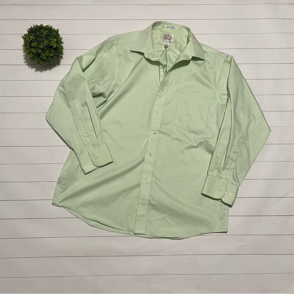 Eagle Mint Green Hutton Front Collared Mens Dress Shirt Size 16.5 32/33‎